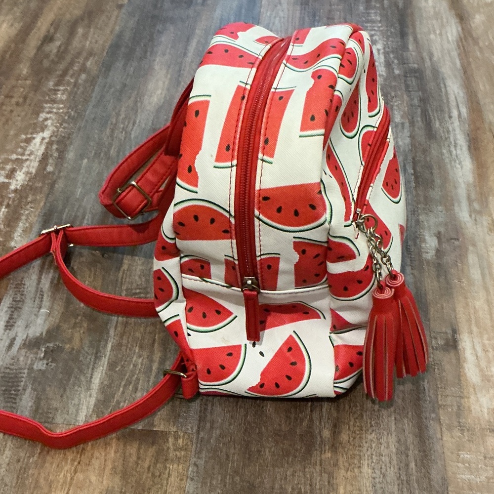 Chic Watermelon Pattern Backpack With Red Accents - image 2